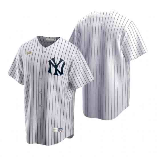 Mens Nike New York Yankees Blank White Cooperstown Collection Home Stitched Baseball Jersey